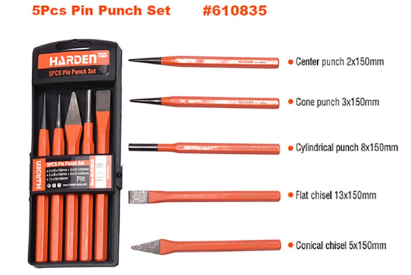 5Pcs Chiesel Punch Set 610835  | Company Harden | Origin China