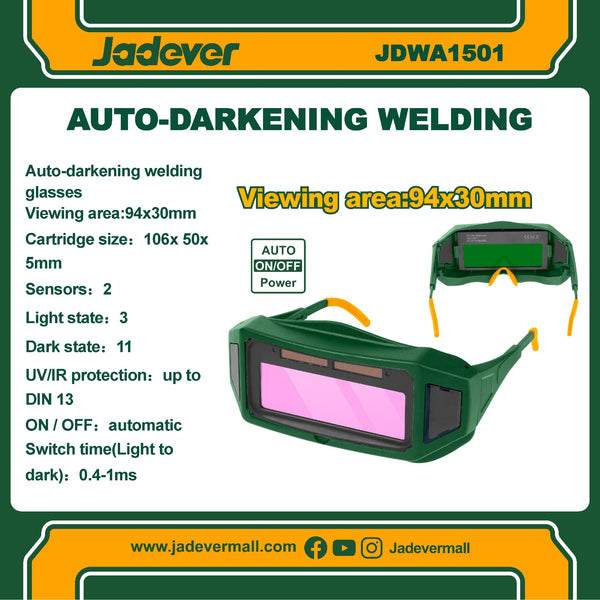 Auto-darkening welding glasses JDWA1501 | Company : Jadever | Origin : China