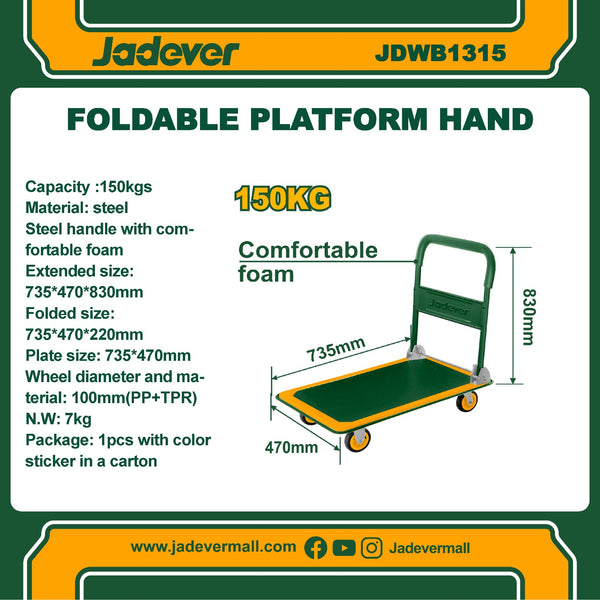 Foldable platform  hand truck JDWB1315 | Company : Jadever | Origin : China