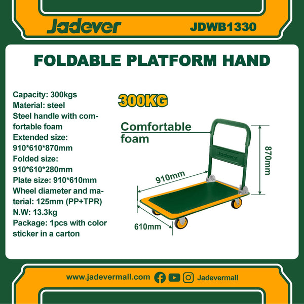 Foldable platform  hand truck JDWB1330 | Company : Jadever | Origin : China