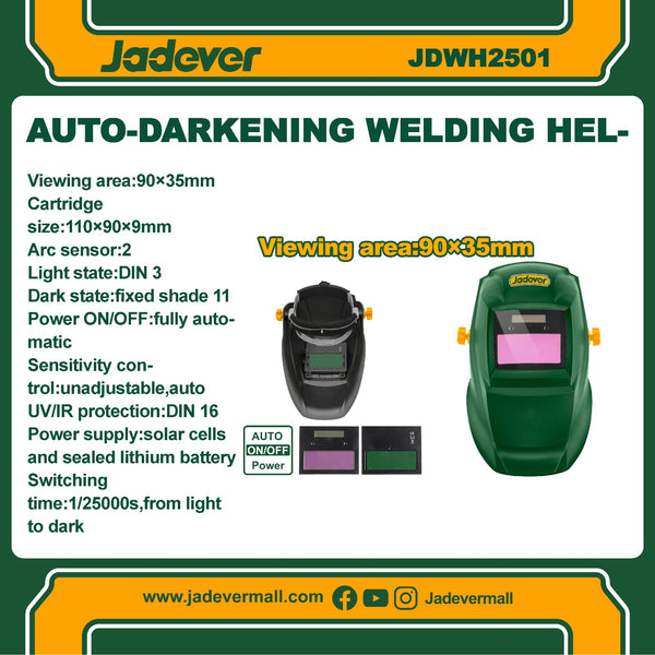 Auto-darkening welding helmet JDWH2501  | Company : Jadever | Origin : China