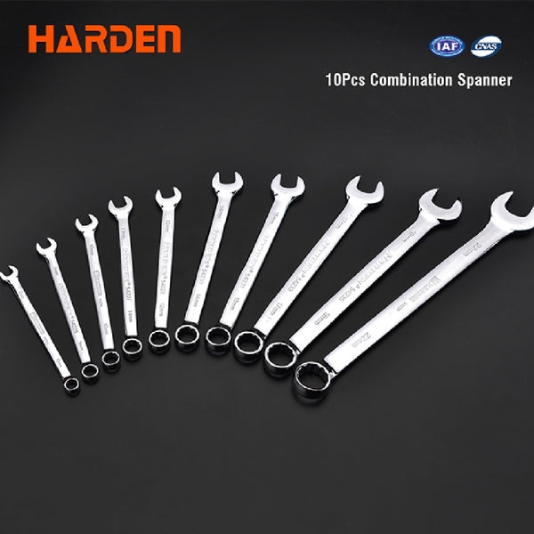 10PCS COMBINATION SPANNER SET 8-22mm 540105 | Company: Harden | Origin: China