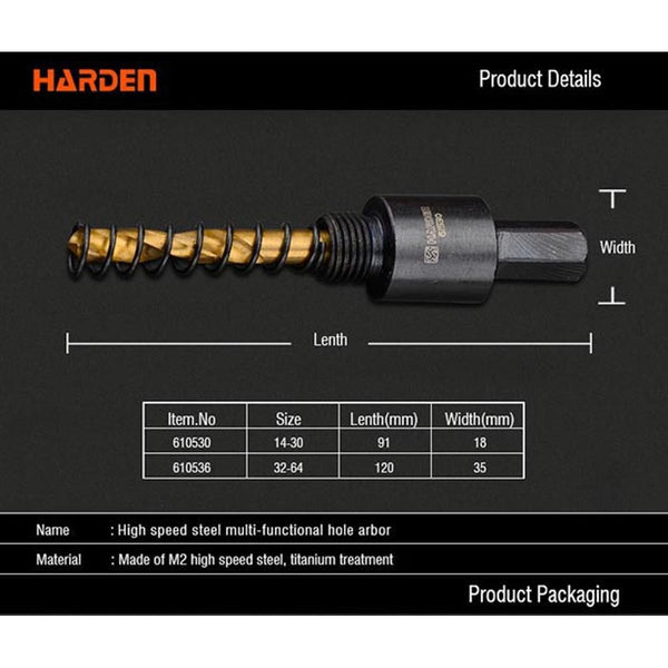 Arbor for Bi Metal Holesaw 32 - 152mm 610536 | Company Harden | Origin China