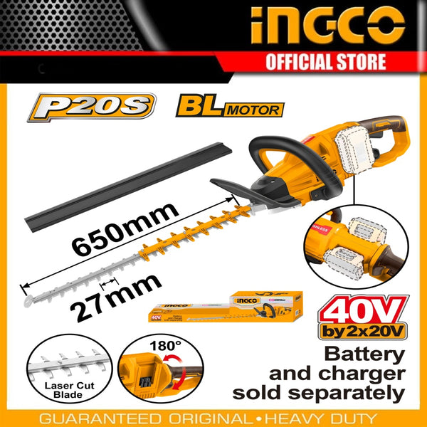 Cordless Hedge Trimmer 26" CHTLI40028 | Company: Ingco | Origin: China