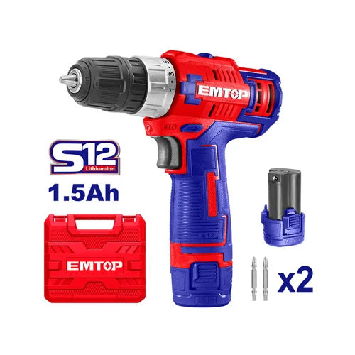 Lithium-Ion Cordless Drill 12V ECDL12622| Company: Emtop | Origin: China