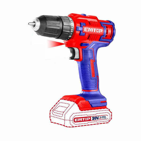 Lithium-ion Cordless Drill 20V ECDL200528 | Company : EMTOP | Origin China