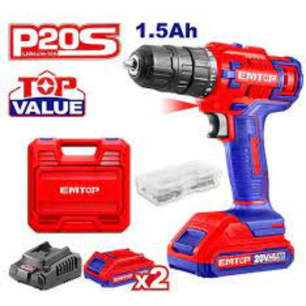 Lithium-ion Cordless Drill  20V ECDL620012 | Company : EMTOP | Origin China