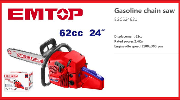 Gasoline chain saw 24" EGCS18451   | Company : EMTOP | Origin China
