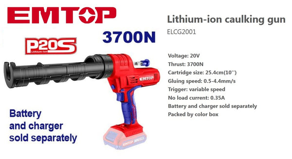 Lithium-ion caulking  gun ELCG2001 | Company : EMTOP | Origin China