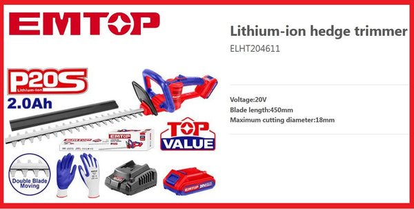 Lithium-ion grass  trimme ELHT204611| Company : EMTOP | Origin China