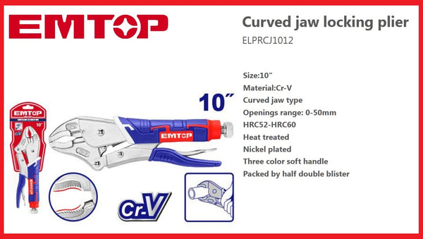Curved jaw locking plier ELPRCJ1012 | Company : EMTOP | Origin China