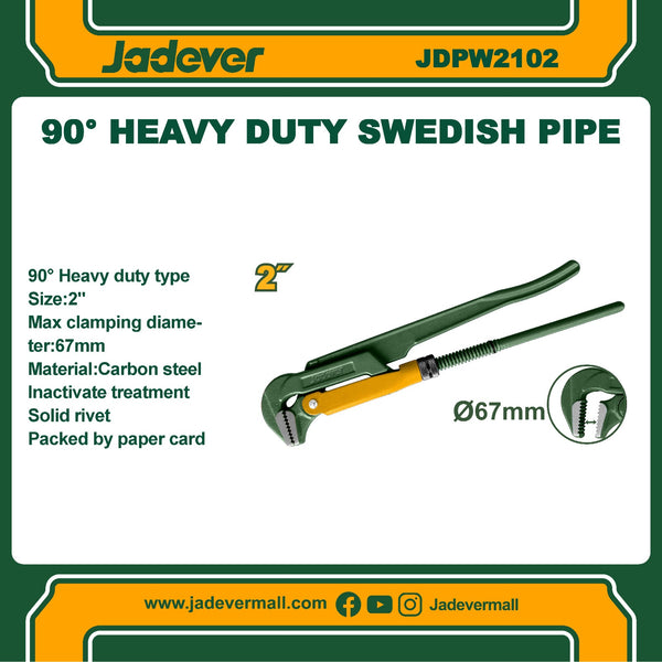 90° Heavy Duty Swedish Pipe Wrench JDPW2102 | Company : Jadever | Origin : China