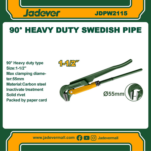 90° Heavy Duty Swedish Pipe Wrench JDPW2115 | Company : Jadever | Origin : China