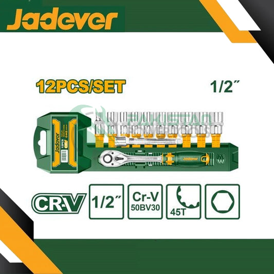 12 Pcs 1/2" socket set JDST2212 | Company : Jadever | Origin : China
