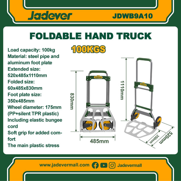 Foldable hand truck JDWB9A10 | Company : Jadever | Origin : China