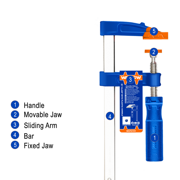 F CLAMP WITH PLASTIC HANDLE | Company: Wadfow | Origin: China