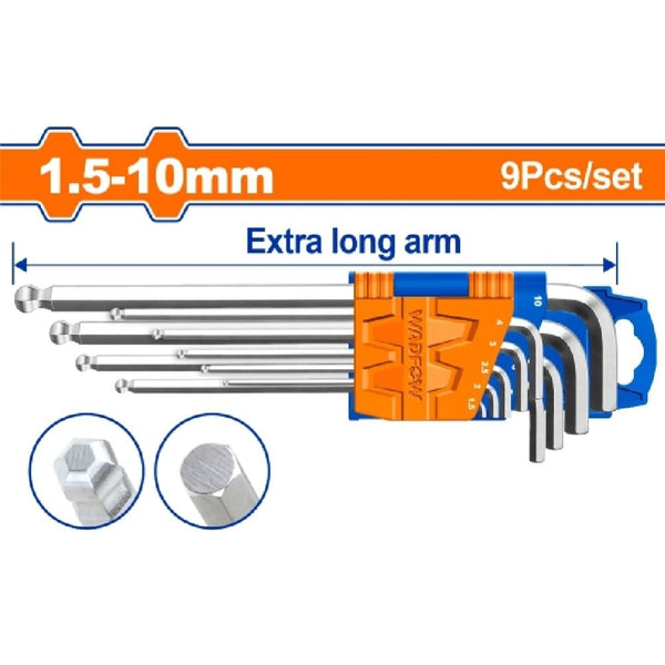 9Pcs BALL POINT HEX KEY 10mm WHK2292 | Company: Wadfow | Origin: China