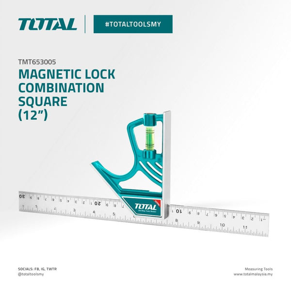 Magnetic Lock  Combination Square 12" TMT653005 |  Company: Total | Origin: China