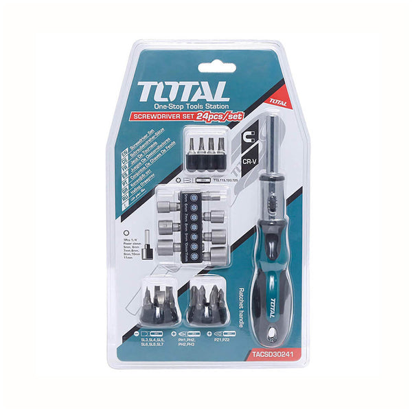 24 Pcs ratchet screwdriver set TACSD30246 |  Company: Total  |  Origin: China