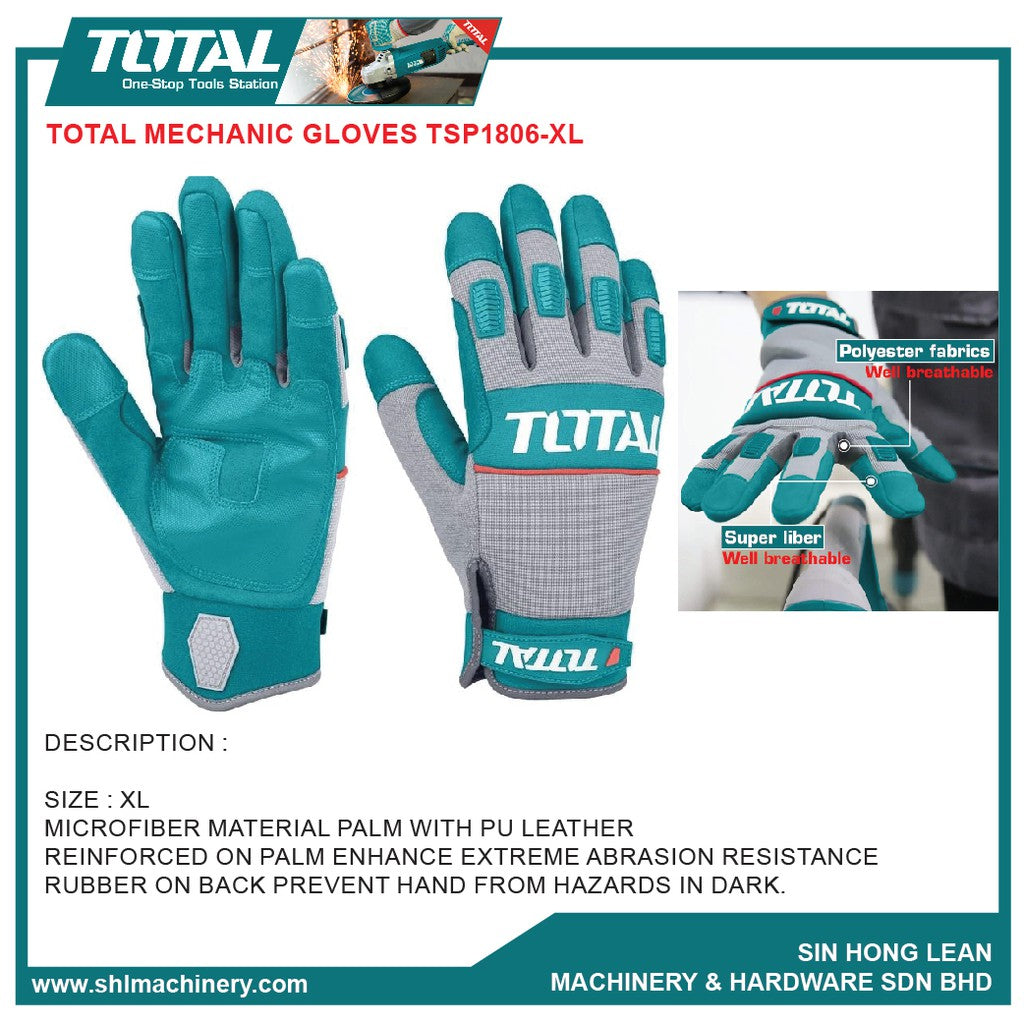 TOTAL One Stop Tools Station Guanti da meccanico 1806 / INDUSTRIALE (TSP1806 XL TOTAL One Stop Tools Station Guanti da meccanico 1806 / INDUSTRIALE (TSP1806 XL