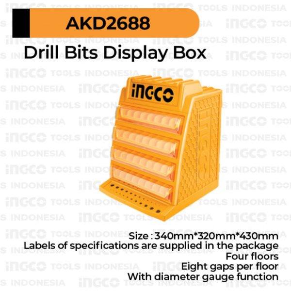 DRIL BITS DISPLAY BOX AKD2688 | COMPANY: INGCO | ORIGIN: CHINA