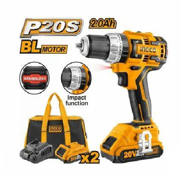 LITHIUM-ION BRUSHLESS IMPACT DRILL 20V CIDLI20608 | Company: Ingco | Origin: China