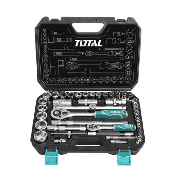 44Pcs 1/2 & 1/4" socket set THT421441 | Company: Total  |  Origin: China