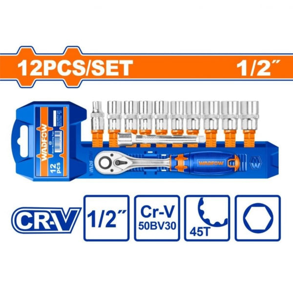 12 Pcs 1/2" SOCKET SET WST2212 | Company: Wadfow  |  Origin: China