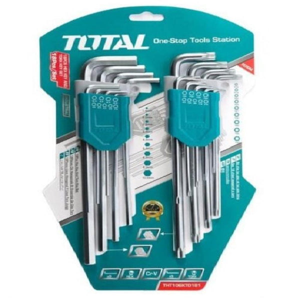 18 Pcs Hex Key And Torx Key Set THT106KT0181 | Company: Total | Origin: China
